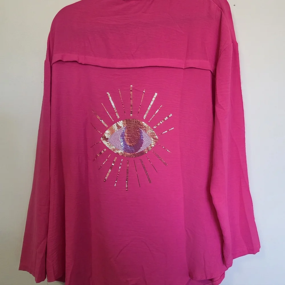 Evil Eye Embroidered Swim Cover-Up